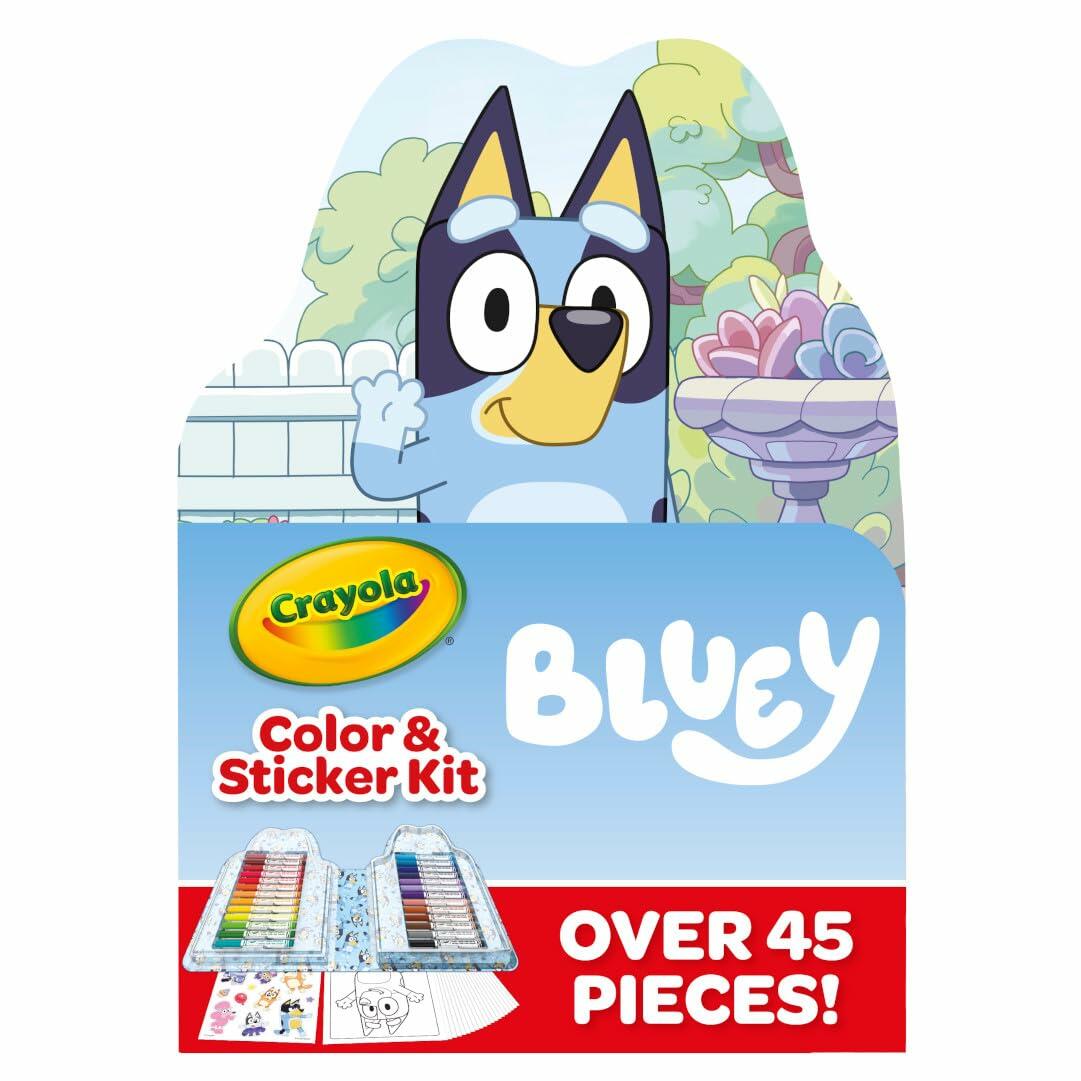 Crayola Bluey Art Kit for Kids 45pcs Coloring Book Stickers 4+