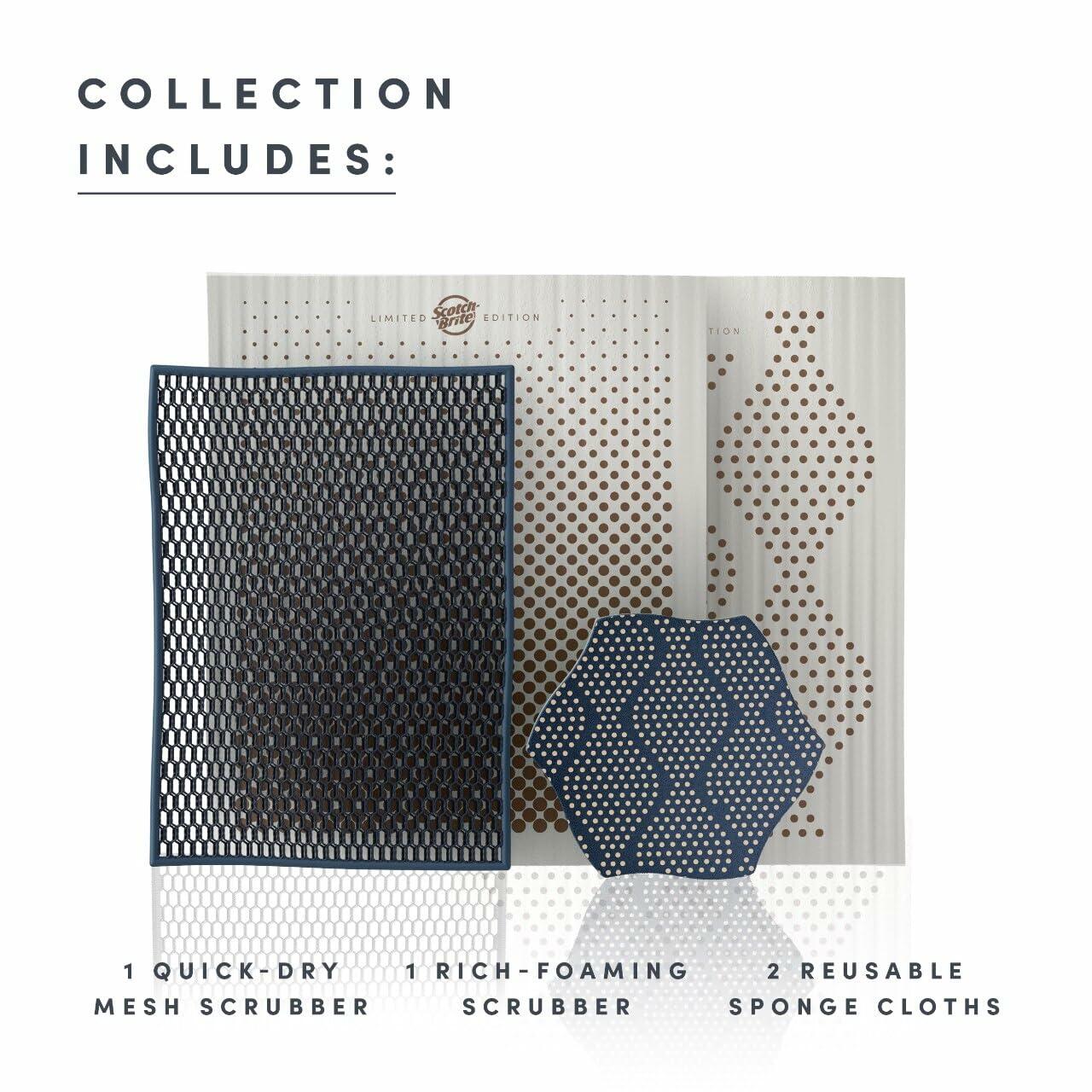 Scotch-Brite 4-Piece Scrub & Wipe Set Multicolor Sponge & Scrubbers