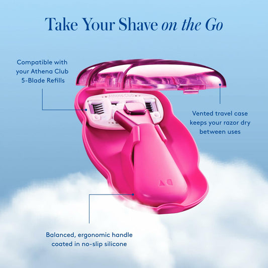 Athena Club Women's Mini Travel Razor Trial Size Super Pink 5-Blade