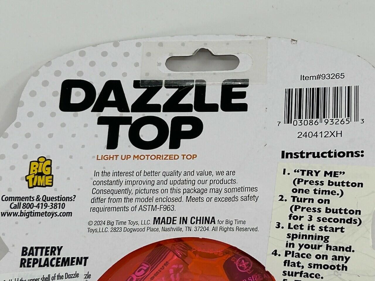 Toyplant Dazzle Light Up Motorized Toy Top Vintage Collectible