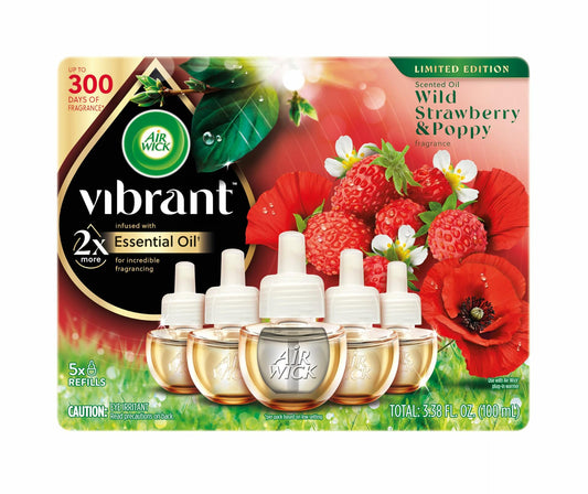 AIR WICK Scented Oil Vibrant Refill Wild Strawberry & Poppy 5 ct