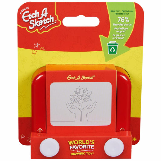 Etch A Sketch Pocket Travel Toy Original Magic Screen Recycled Plastic