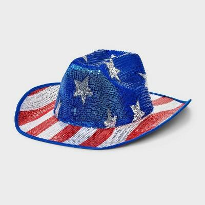 Americana Cowboy Hat Red White Blue Patriotic Western USA Style