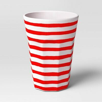 Room Essentials Melamine Tumbler 19oz Red Striped