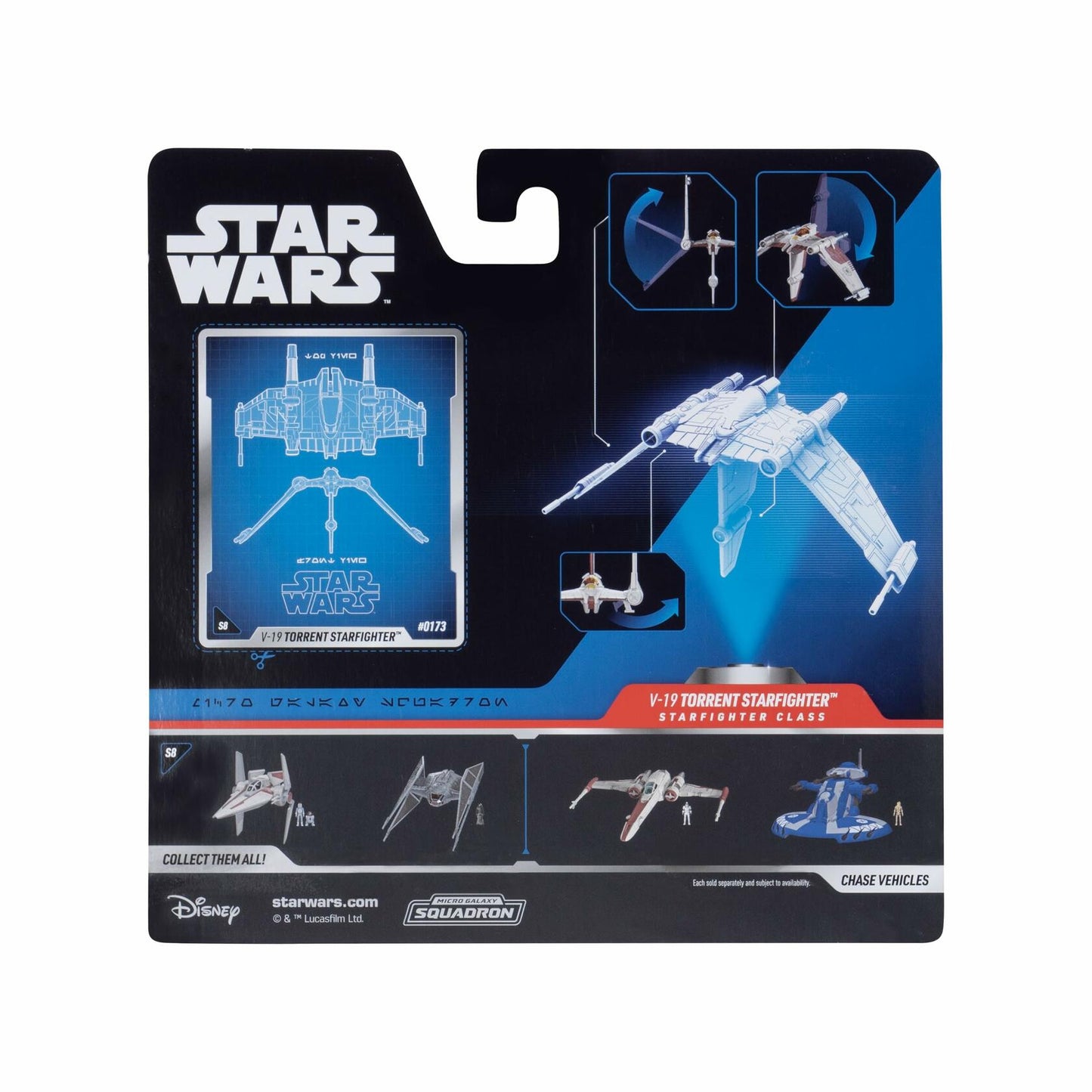 [Like_new] Jazwares Star Wars Micro Galaxy V-19 Torrent Starfighter 5" Vehicle with Figure