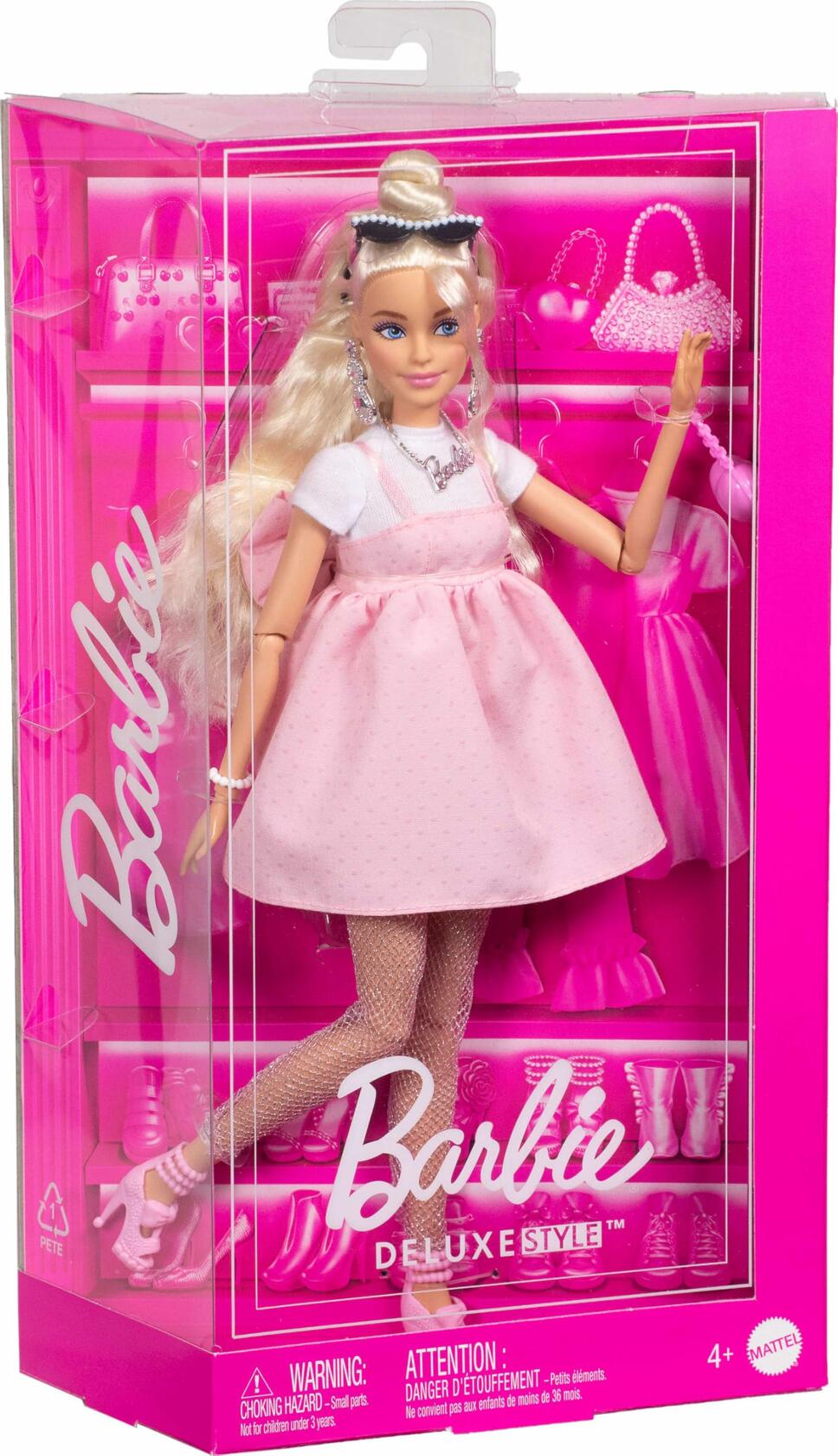 [Like New] Barbie Deluxe Style Doll #3 Blonde Hair Pink Pastel Dress Size 3