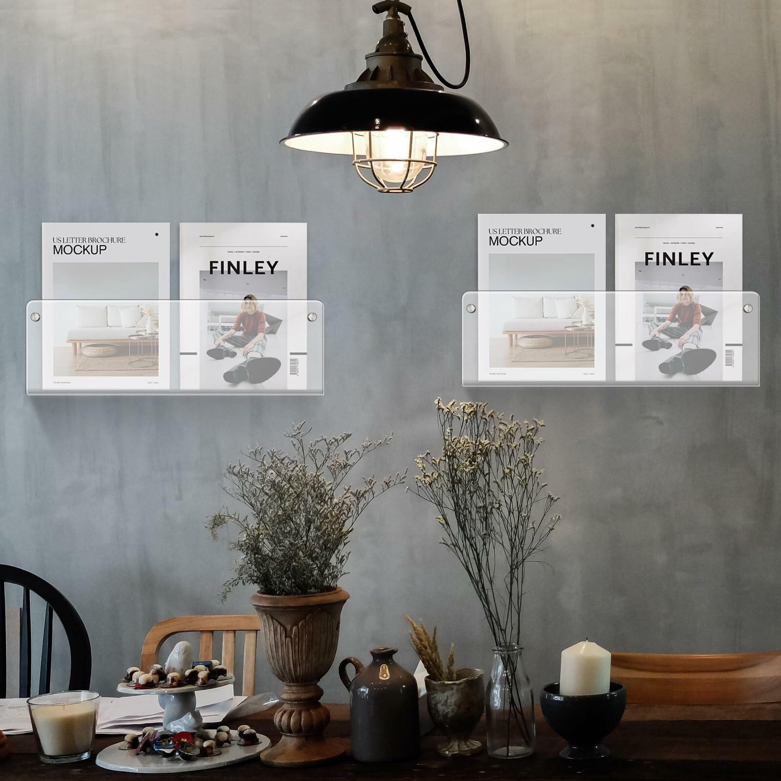 Vinyl Record Shelf Wall Mount Acrylic Floating Wall Shelf Clear 12 Inch