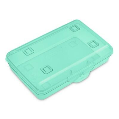 Sterilite Flat Top Pencil Box Green Tint Plastic Storage Case