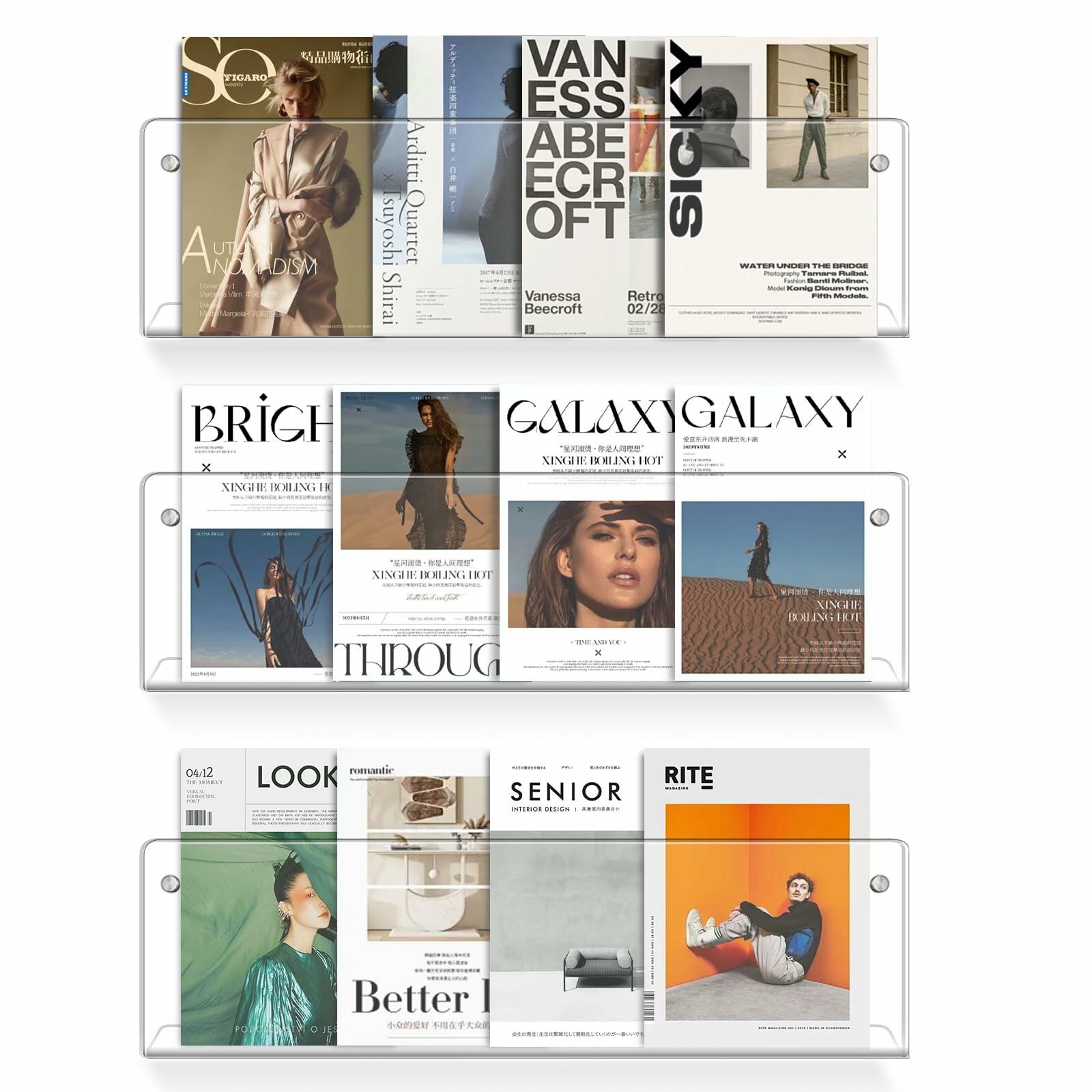 Vinyl Record Shelf Wall Mount Acrylic Floating Wall Shelf Clear 12 Inch