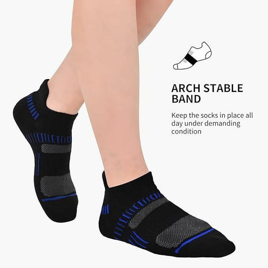NTCARE Men's Athletic Ankle Socks 6 Pairs Cushioned Low Cut Arch Support