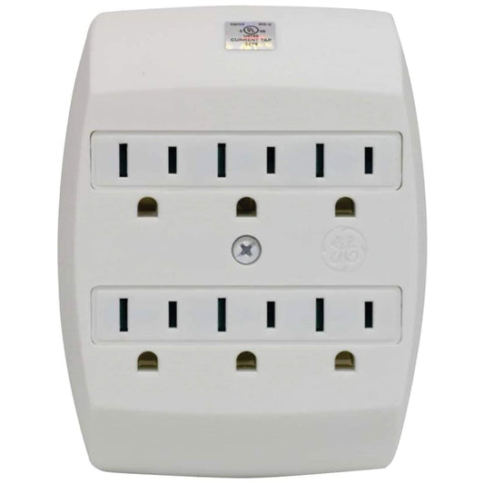 [Like New] GE 6-Outlet Extender Wall Tap Grounded Tamper-Resistant White 3-Prong MPN55200
