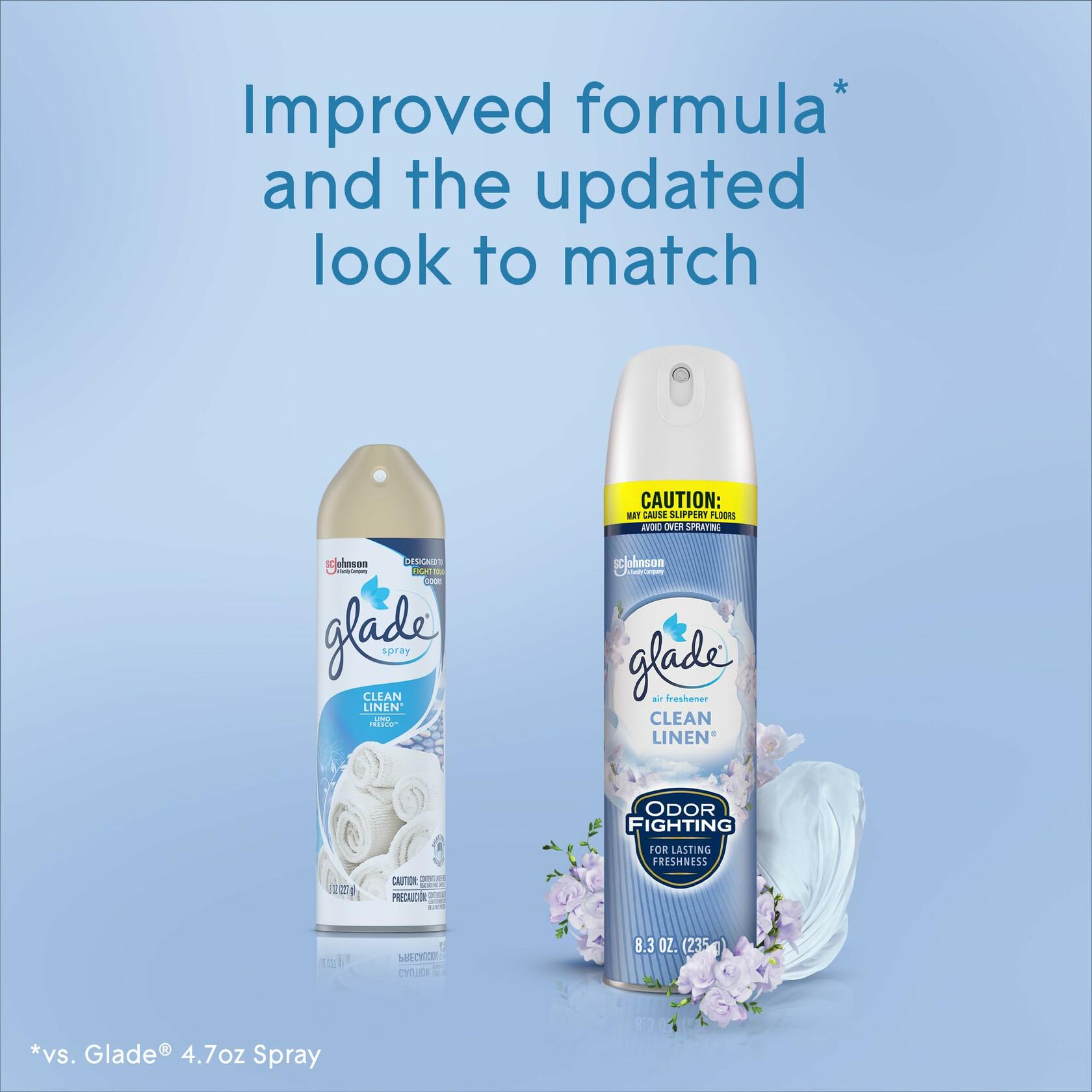 Glade Air Freshener Odor Fighting Room Spray Clean Linen 8.3 Oz 2 Pack