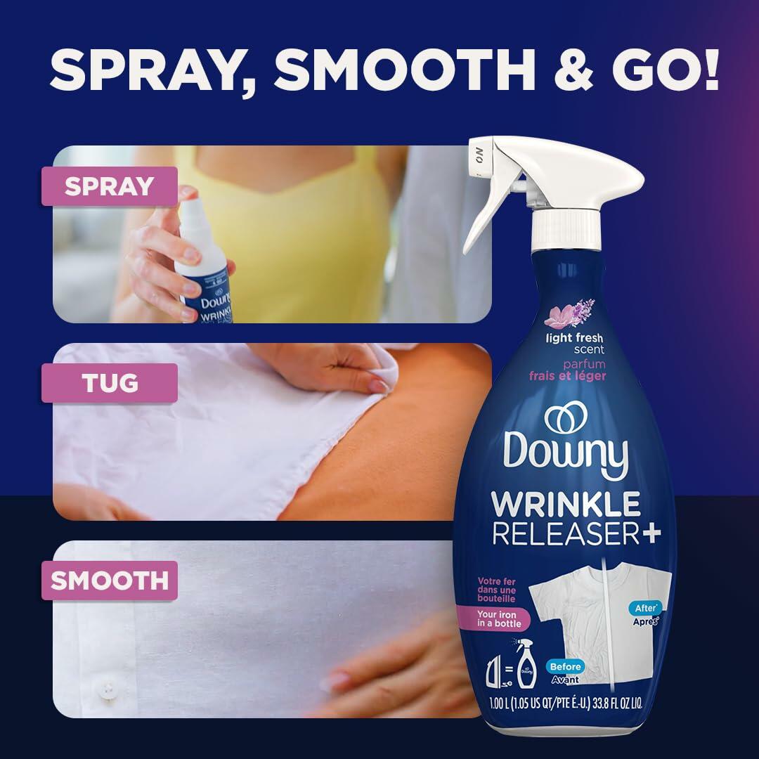 Downy Wrinkle Releaser Spray Light Fresh Scent Fabric Refresher 33.8oz