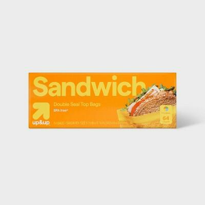 Up&up Sandwich Storage Bags 64 ct Assorted Colors Yellow BPA-Free Polyethylene