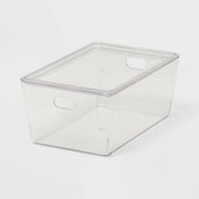 Brightroom 4L Clear Stackable Storage Bin with Lid 10.15x6.81x4.52"