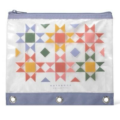 Notebook Collective Quilted Geo Pattern Double Layer Binder Pouch
