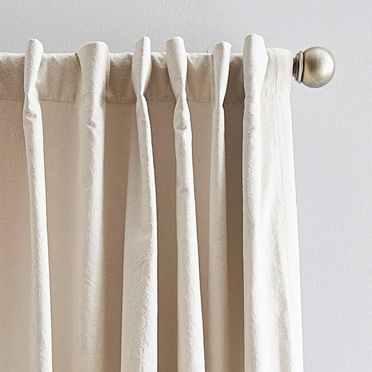 Peri Home Sanctuary Back Tab Room Darkening Curtain Panel Pair 95" Linen
