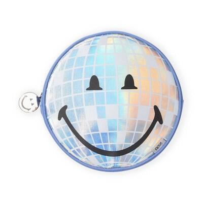 Yoobi SmileyWorld Pencil Pouch Round Blue Smiley Disco Ball School Supplies