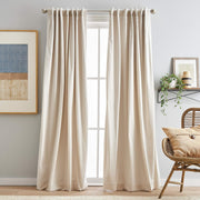 Peri Home Sanctuary Back Tab Room Darkening Curtain Panel Pair 95" Linen