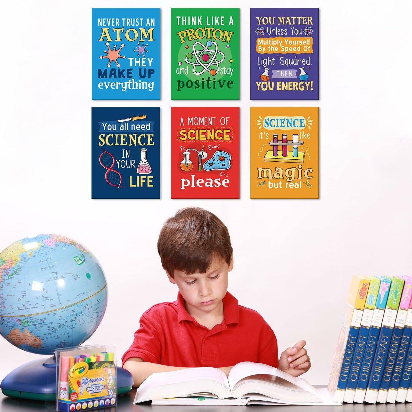 KAIRNE Science Classroom Signs Set of 6 12x16in Framed Chemistry Decor