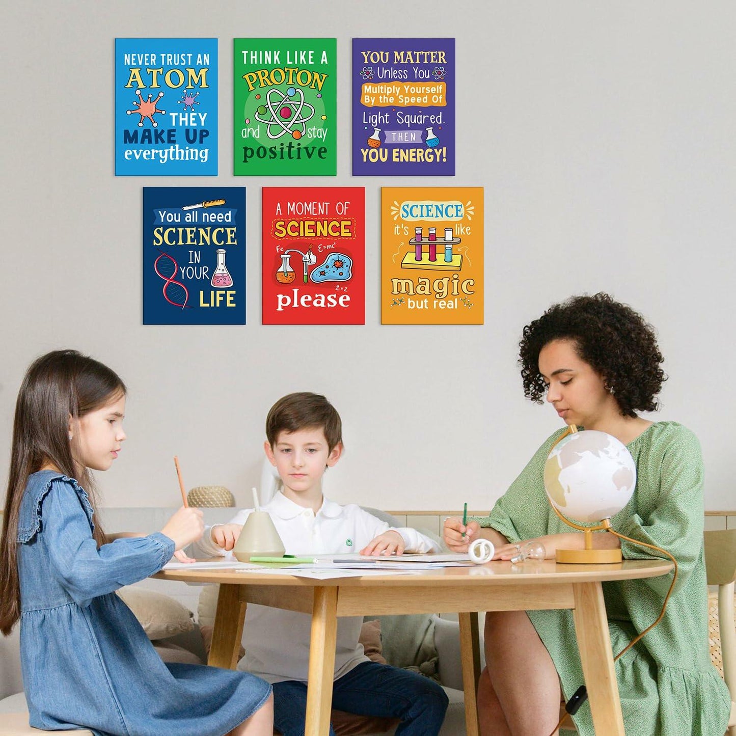 KAIRNE Science Classroom Signs Set of 6 12x16in Framed Chemistry Decor