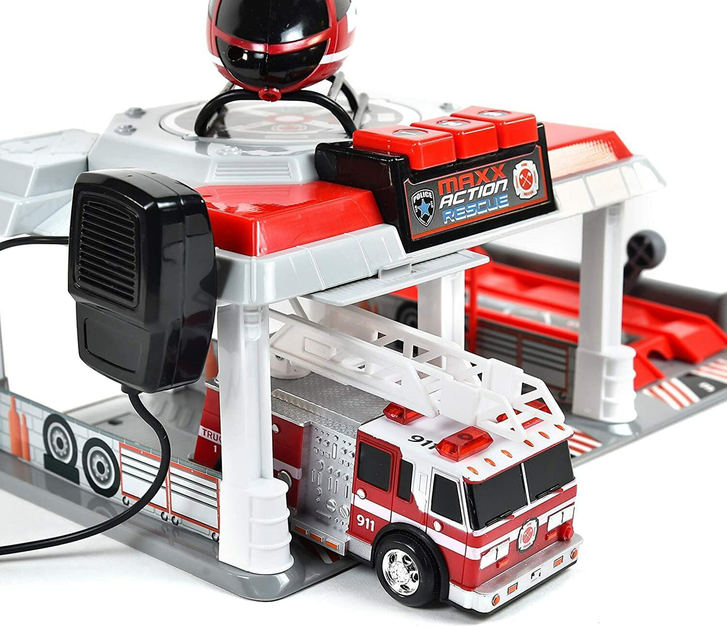 Sunny Days Fire and Rescue Garage Light & Sounds Toy Set with Helicopter & Truck