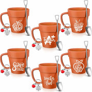 Nuogo Gardener 6 Set 11oz Ceramic Mug with Shovel Spoon Keychains
