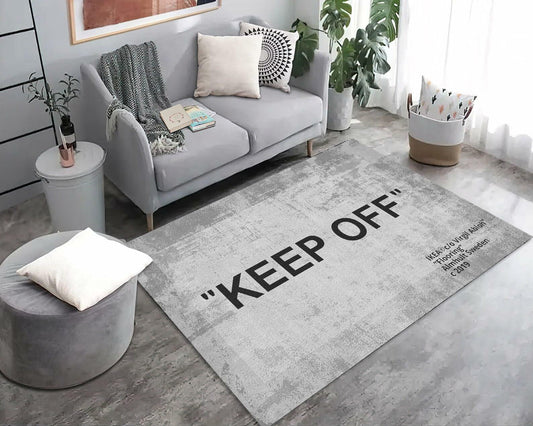 ZTFGZSXG Keep Off Area Rug Grey 16x24 Non-Slip 3D Printed Modern Carpet