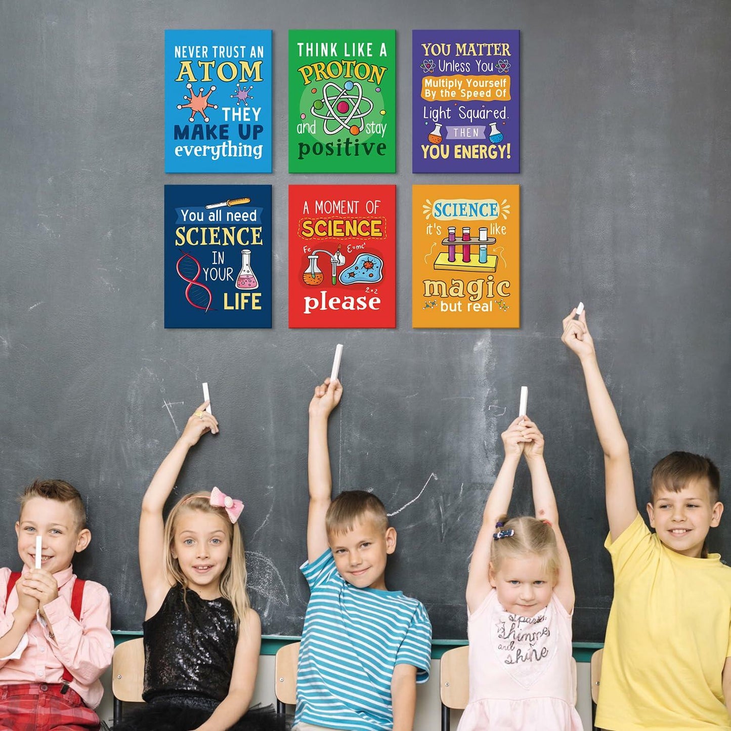KAIRNE Science Classroom Signs Set of 6 12x16in Framed Chemistry Decor