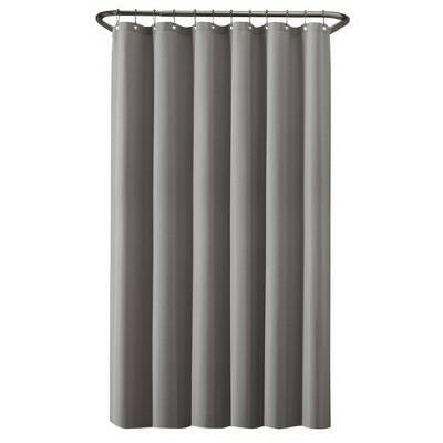 Zenna Home 100% Waterproof Gray Fabric Shower Curtain Liner 70x72