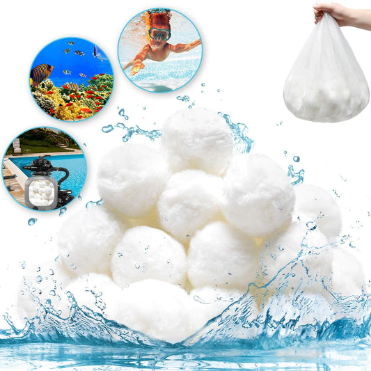 Naisidas 3.08lbs Pool Filter Balls Reusable Eco-Friendly White Sand Filter