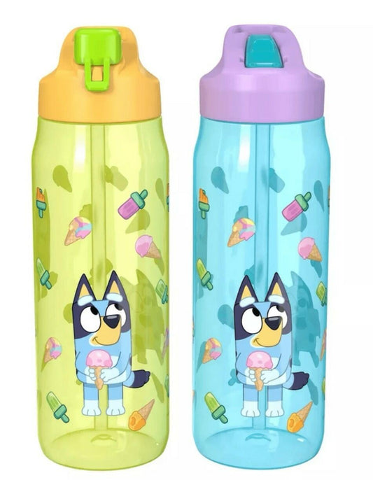 Zak Designs Bluey Water Bottle 16oz Set of 2 Multicolor BPA-Free Plastic