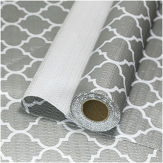 NCANBUS Non-Slip Kitchen Drawer Shelf Liner Grey 18in x 10ft Waterproof Washable