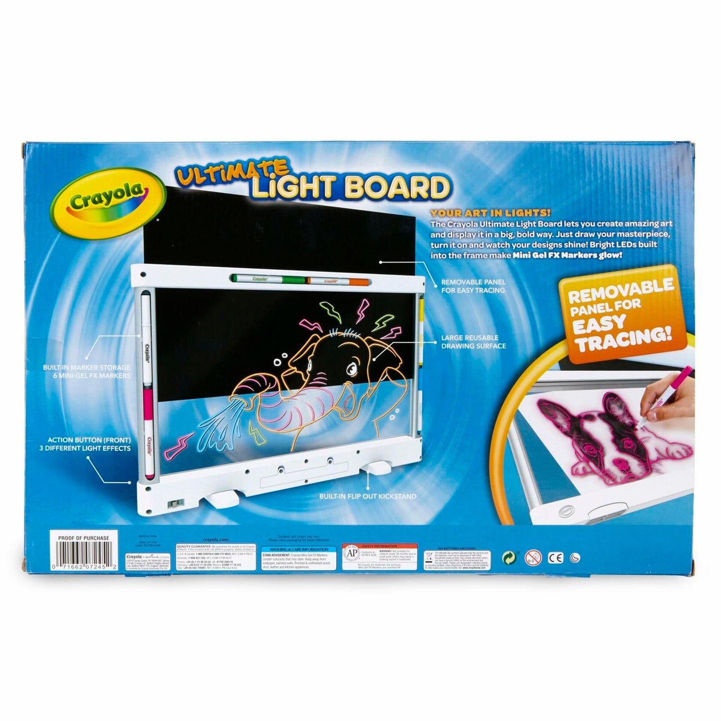 Crayola Ultimate Light Board 7-Piece Set LED Drawing & Tracing Toy