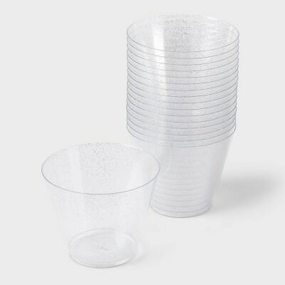 Spritz™ 9oz Stemless Wine Glasses Silver Polystyrene Disposable 20ct