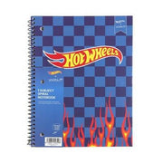 Yoobi Hot Wheels 1 Subject Notebook 8x10.5 Blue Checker Flames