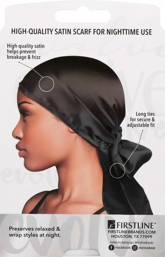 Evolve Satin Wrap Scarf Black 100% Polysatin Womens Scarf Solid
