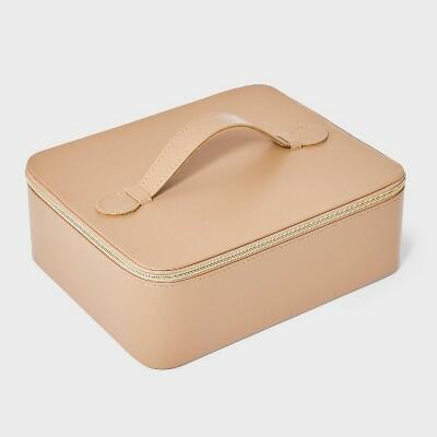 A New Day Travel Jewelry Box Brown with Mini Organizer Zip-Around