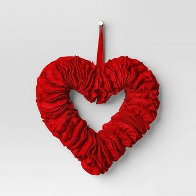 Threshold Felt Heart Valentine's Day Wreath Red Felt Decoration 14"