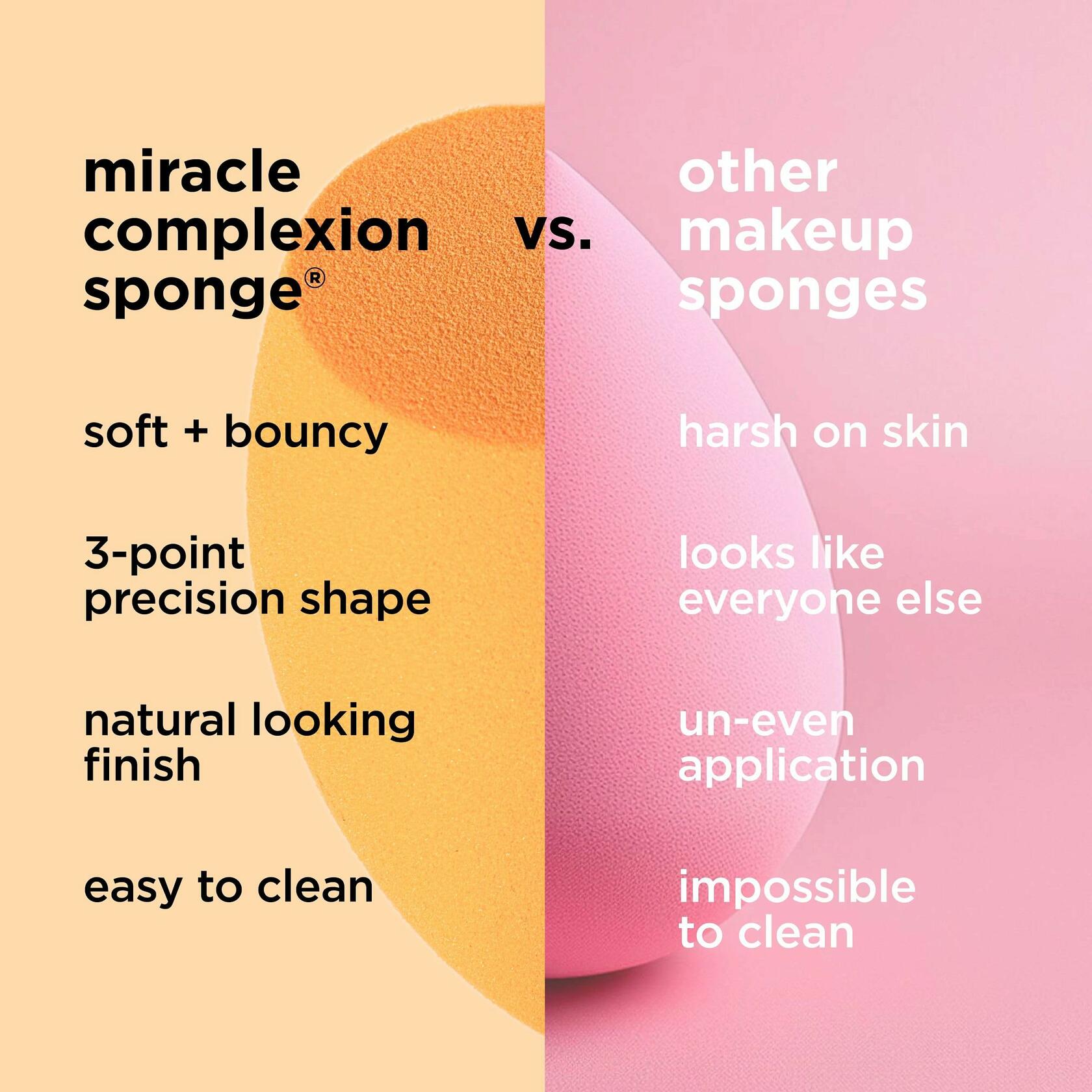 Real Techniques Miracle Complexion Beauty Sponge, 2 Count, Latex Free
