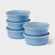 Room Essentials Plastic Round Meal Prep Food Storage Containers Blue 10pc