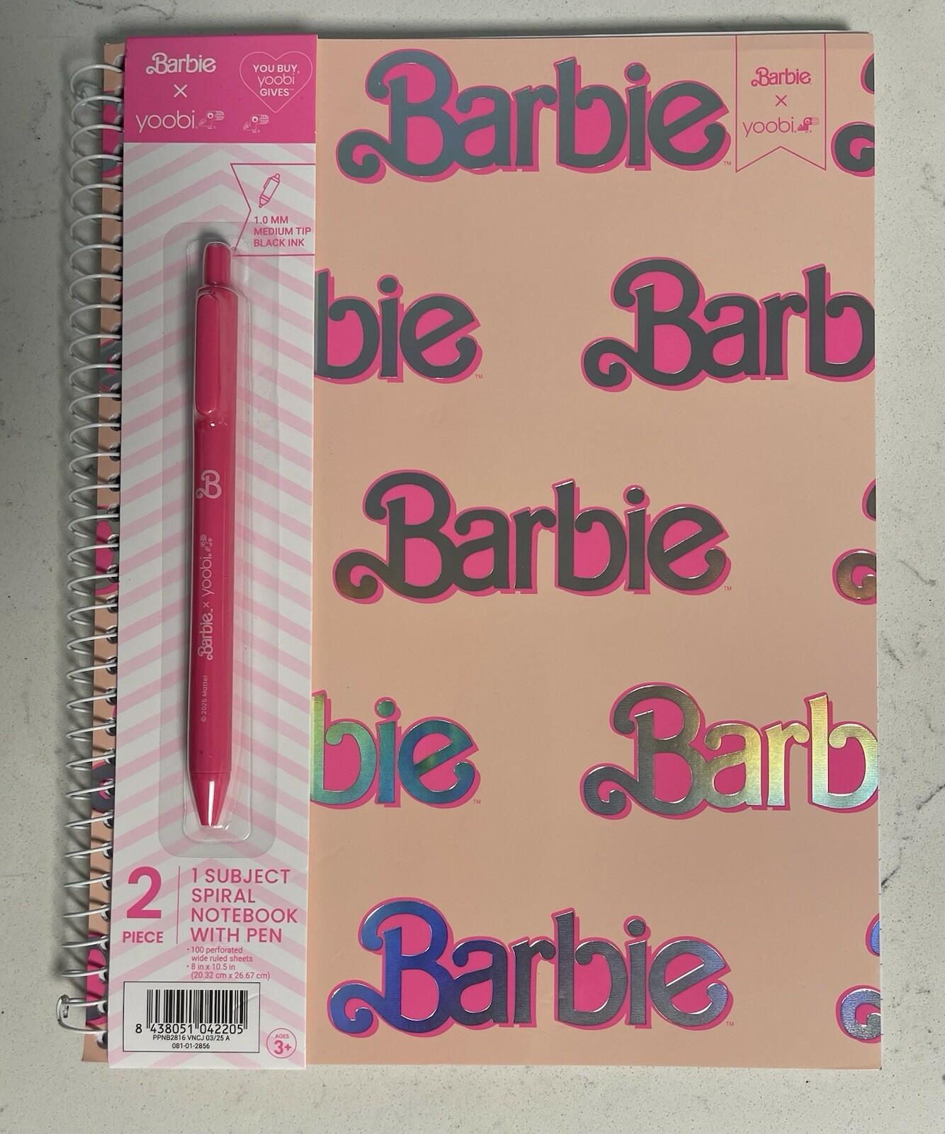 Yoobi Barbie Pink Composition Notebook With Pen 1 Subject 2024