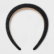 A New Day Stone Tape Headband Black Glitter Eco-Friendly Oval