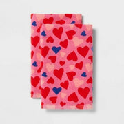 Threshold™ Valentines Day Heart Bath Hand Towel Set Pink 2pk
