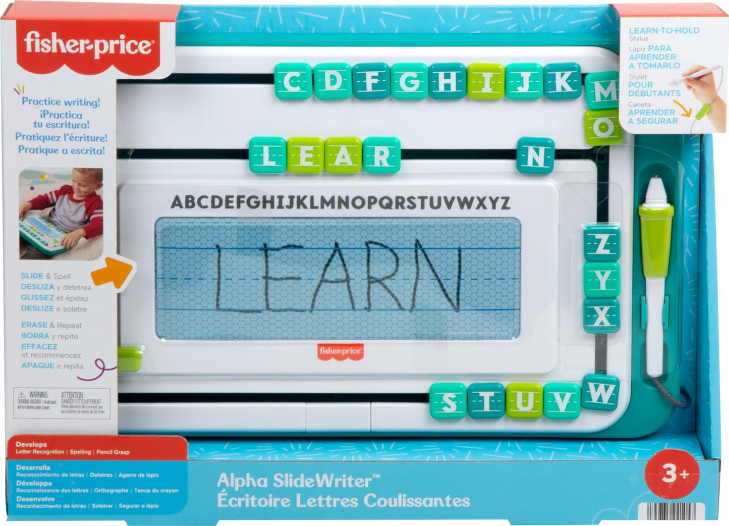 [Like New] Fisher-Price Alpha Slide Writer Magnetic Drawing Tablet Multicolor Kids 3+