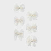 Wild Fable Sheer Hair Bow Clip Set 6pc Ivory White