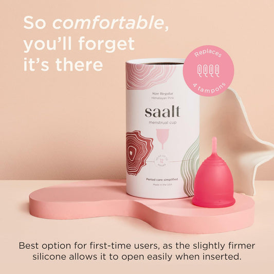 Saalt Menstrual Cup Himalayan Pink Soft Flexible Silicone Size Small