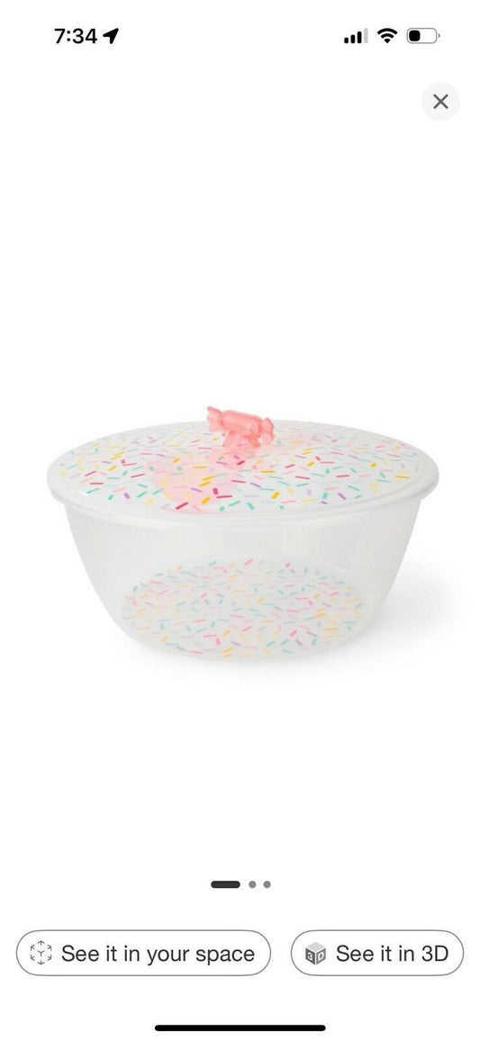 Candy Pink Salad Bowl Bullseyes Confetti Party Plastic Serving Bowl