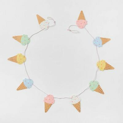 Spritz Ice Cream Garland Gold Metallic Paper Decoration Multicolor