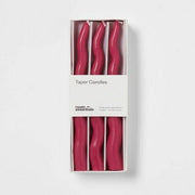 Room Essentials 6pk Wavy Taper Candle Set Magenta